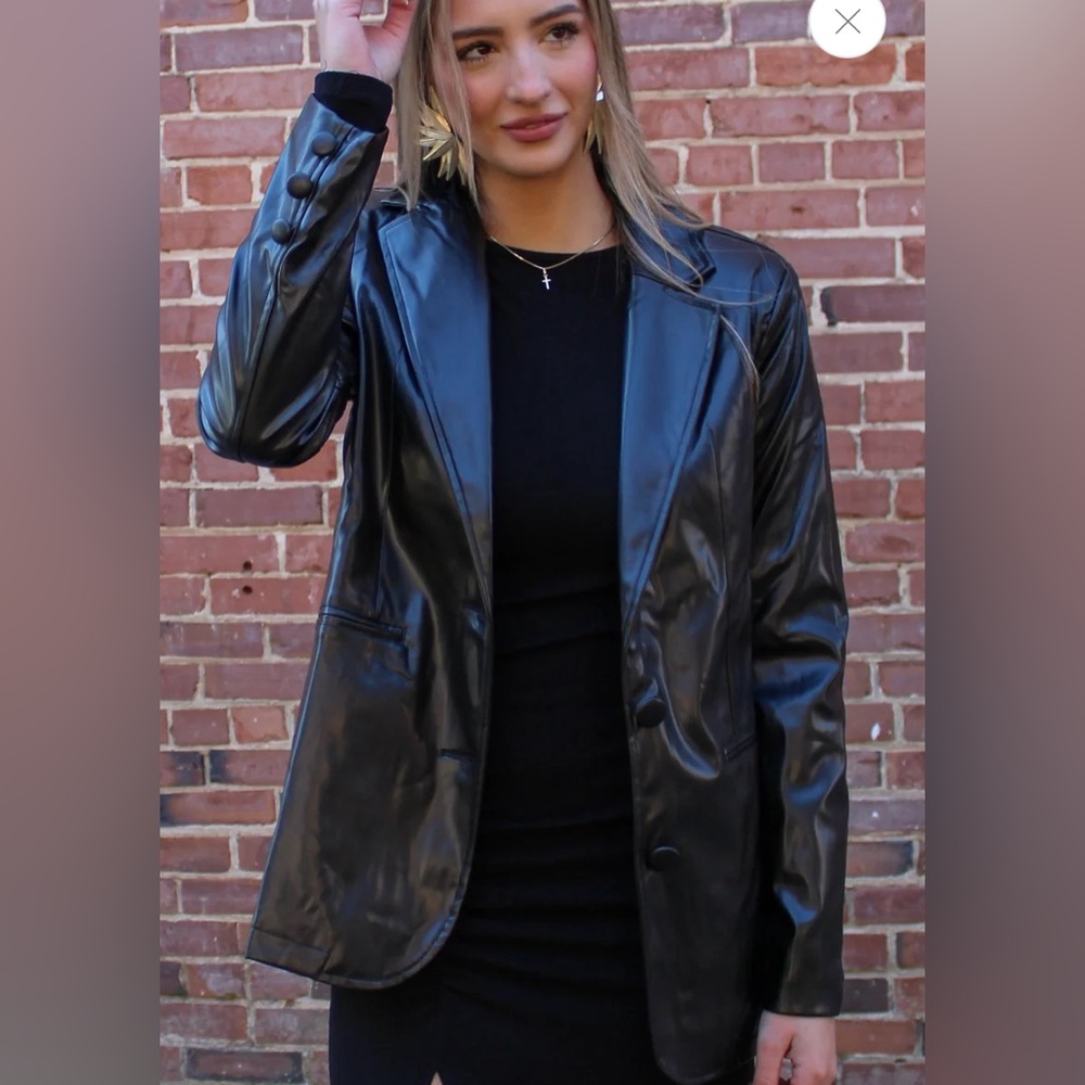 NWT Boutique Pleather Blazer